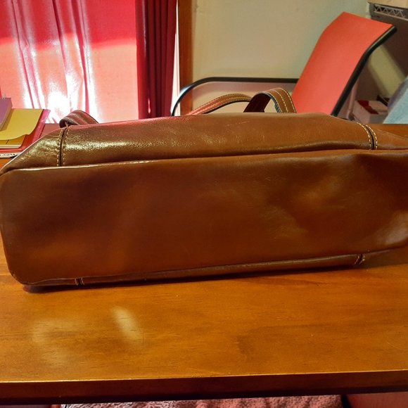 Rich Brown Leather Giani Bernini Bag - Excellent Condition - Picture 6 of 8